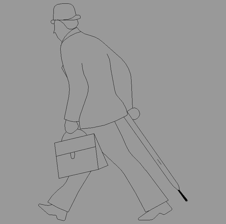 Bloque Autocad Vista de Hombres 05 en Alzado detallado
